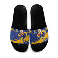 West Coast Eagles Australian Football Slide Sandals Fierce Eagle Mascot With Indigenous Pattern Art