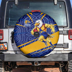 West Coast Eagles Australian Football Spare Tire Cover Fierce Eagle Mascot With Indigenous Pattern Art