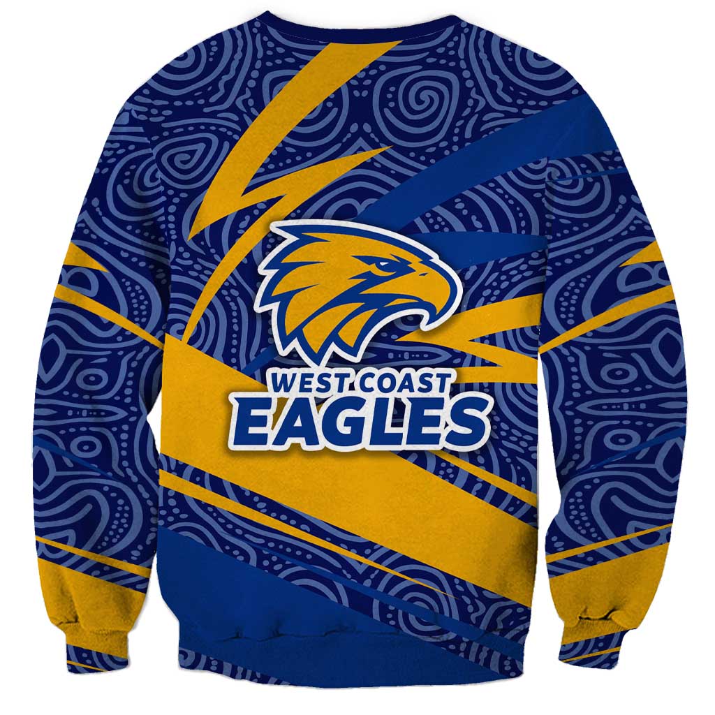 West Coast Eagles Australian Football Sweatshirt Fierce Eagle Mascot With Indigenous Pattern Art