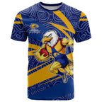 West Coast Eagles Australian Football T Shirt Fierce Eagle Mascot With Indigenous Pattern Art