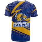 West Coast Eagles Australian Football T Shirt Fierce Eagle Mascot With Indigenous Pattern Art
