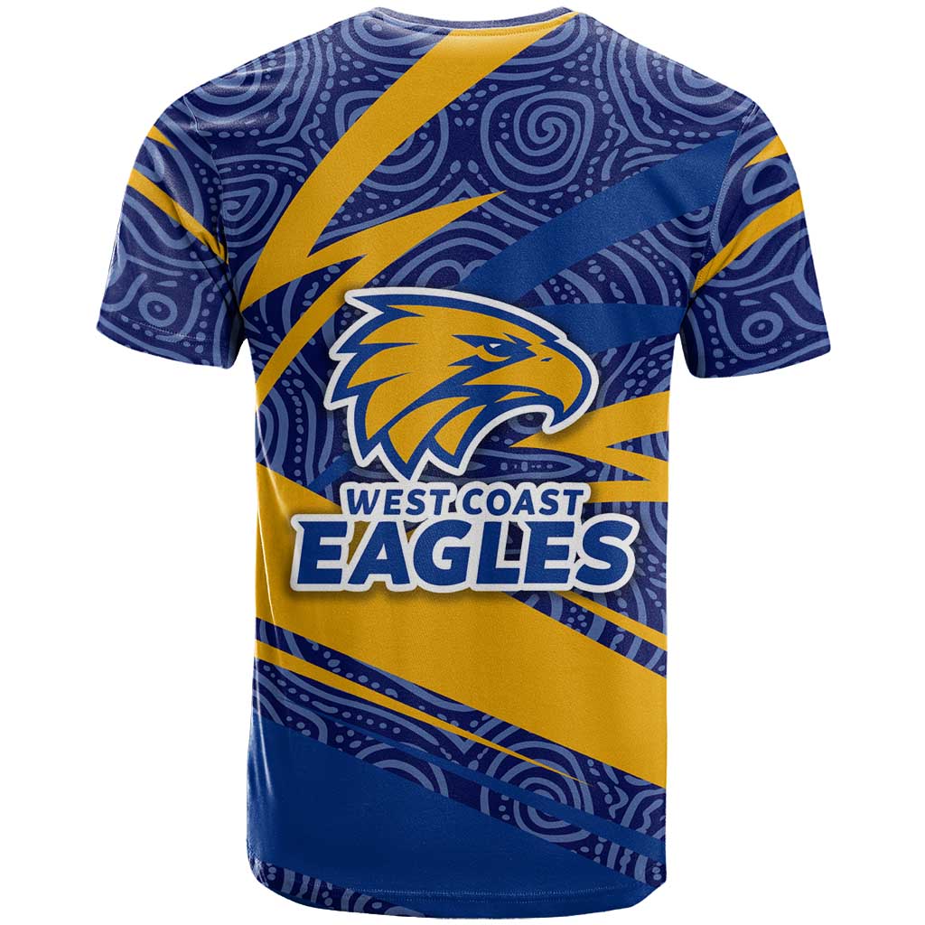West Coast Eagles Australian Football T Shirt Fierce Eagle Mascot With Indigenous Pattern Art
