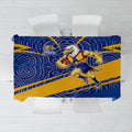 West Coast Eagles Australian Football Tablecloth Fierce Eagle Mascot With Indigenous Pattern Art