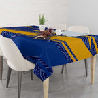 West Coast Eagles Australian Football Tablecloth Fierce Eagle Mascot With Indigenous Pattern Art