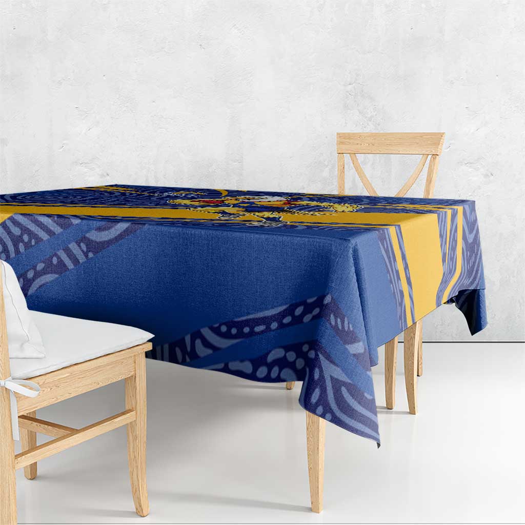 West Coast Eagles Australian Football Tablecloth Fierce Eagle Mascot With Indigenous Pattern Art