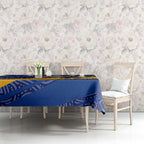 West Coast Eagles Australian Football Tablecloth Fierce Eagle Mascot With Indigenous Pattern Art
