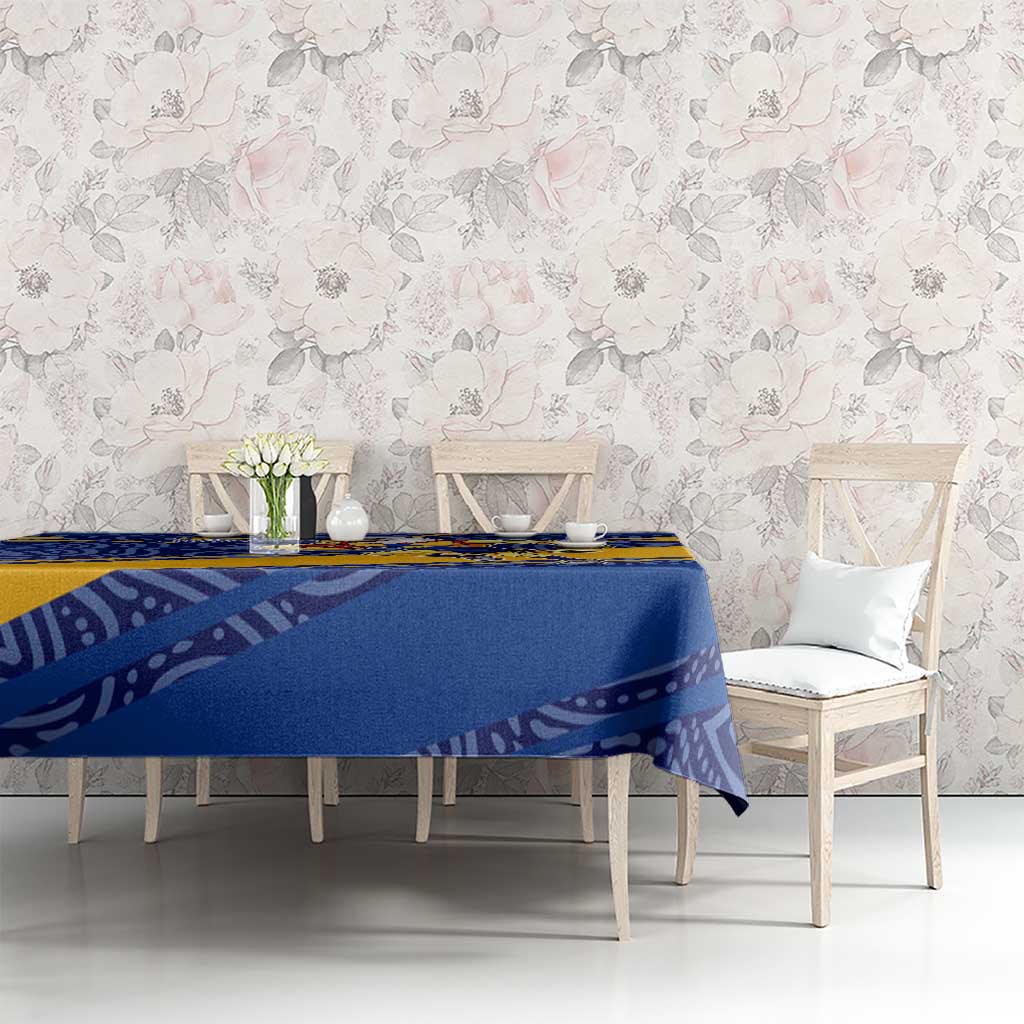 West Coast Eagles Australian Football Tablecloth Fierce Eagle Mascot With Indigenous Pattern Art