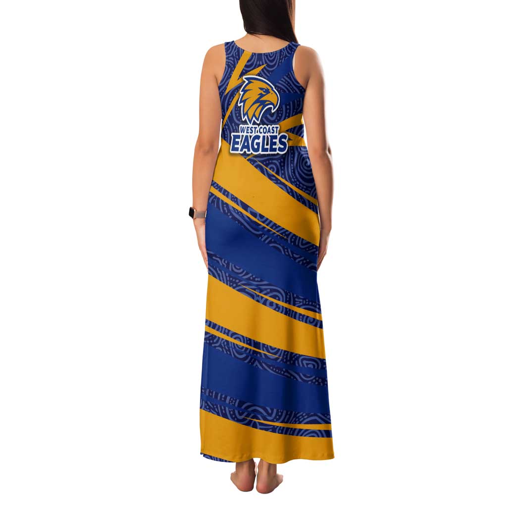 West Coast Eagles Australian Football Tank Maxi Dress Fierce Eagle Mascot With Indigenous Pattern Art