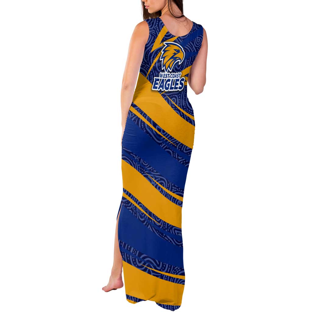 West Coast Eagles Australian Football Tank Maxi Dress Fierce Eagle Mascot With Indigenous Pattern Art