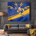 West Coast Eagles Australian Football Tapestry Fierce Eagle Mascot With Indigenous Pattern Art