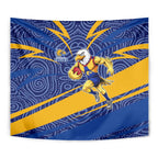 West Coast Eagles Australian Football Tapestry Fierce Eagle Mascot With Indigenous Pattern Art