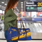 West Coast Eagles Australian Football Travel Bag Fierce Eagle Mascot With Indigenous Pattern Art