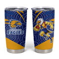 West Coast Eagles Australian Football Tumbler Cup Fierce Eagle Mascot With Indigenous Pattern Art