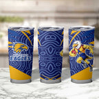 West Coast Eagles Australian Football Tumbler Cup Fierce Eagle Mascot With Indigenous Pattern Art