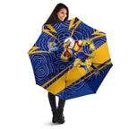 West Coast Eagles Australian Football Umbrella Fierce Eagle Mascot With Indigenous Pattern Art