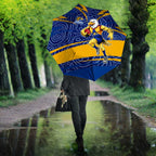 West Coast Eagles Australian Football Umbrella Fierce Eagle Mascot With Indigenous Pattern Art