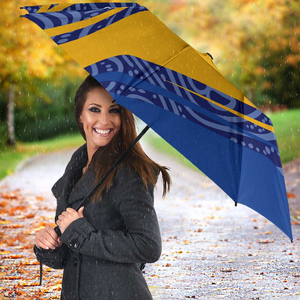 West Coast Eagles Australian Football Umbrella Fierce Eagle Mascot With Indigenous Pattern Art