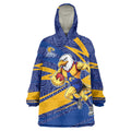 West Coast Eagles Australian Football Wearable Blanket Hoodie Fierce Eagle Mascot With Indigenous Pattern Art
