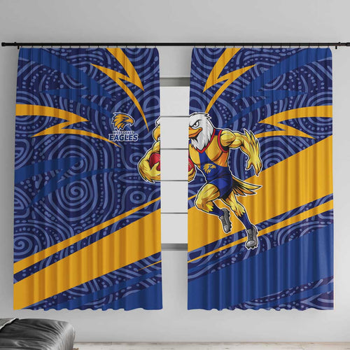 West Coast Eagles Australian Football Window Curtain Fierce Eagle Mascot With Indigenous Pattern Art