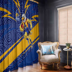 West Coast Eagles Australian Football Window Curtain Fierce Eagle Mascot With Indigenous Pattern Art
