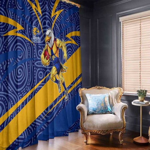 West Coast Eagles Australian Football Window Curtain Fierce Eagle Mascot With Indigenous Pattern Art