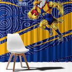 West Coast Eagles Australian Football Window Curtain Fierce Eagle Mascot With Indigenous Pattern Art