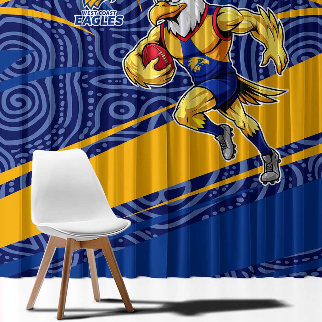 West Coast Eagles Australian Football Window Curtain Fierce Eagle Mascot With Indigenous Pattern Art