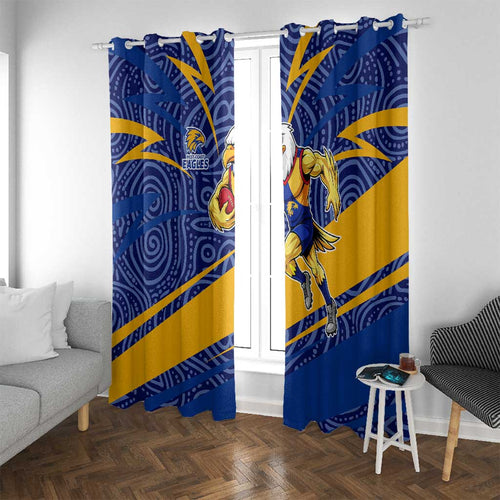 West Coast Eagles Australian Football Window Curtain Fierce Eagle Mascot With Indigenous Pattern Art