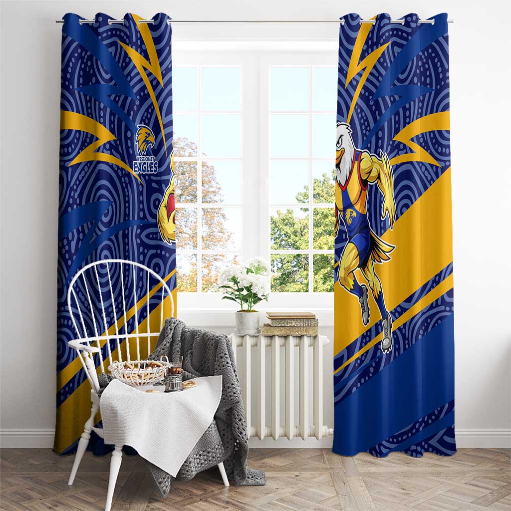 West Coast Eagles Australian Football Window Curtain Fierce Eagle Mascot With Indigenous Pattern Art