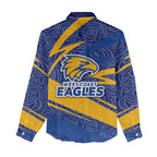 West Coast Eagles Australian Football Women Casual Shirt Fierce Eagle Mascot With Indigenous Pattern Art