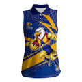 West Coast Eagles Australian Football Women Sleeveless Polo Shirt Fierce Eagle Mascot With Indigenous Pattern Art