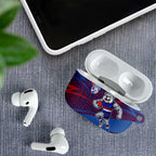 Western Bulldogs Australian Football AirPods Case Tough Bulldog Mascot Art With Indigenous Pattern Art