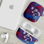 Western Bulldogs Australian Football AirPods Case Tough Bulldog Mascot Art With Indigenous Pattern Art
