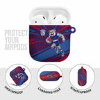 Western Bulldogs Australian Football AirPods Case Tough Bulldog Mascot Art With Indigenous Pattern Art