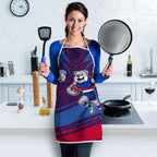 Western Bulldogs Australian Football Apron Tough Bulldog Mascot Art With Indigenous Pattern Art