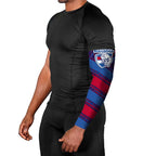 Western Bulldogs Australian Football Arm Sleeves Tough Bulldog Mascot Art With Indigenous Pattern Art