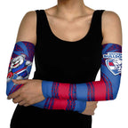 Western Bulldogs Australian Football Arm Sleeves Tough Bulldog Mascot Art With Indigenous Pattern Art