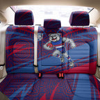Western Bulldogs Australian Football Back Car Seat Cover Tough Bulldog Mascot Art With Indigenous Pattern Art