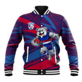 Western Bulldogs Australian Football Baseball Jacket Tough Bulldog Mascot Art With Indigenous Pattern Art
