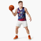 Western Bulldogs Australian Football Basketball Jersey Tough Bulldog Mascot Art With Indigenous Pattern Art