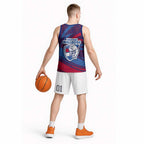 Western Bulldogs Australian Football Basketball Jersey Tough Bulldog Mascot Art With Indigenous Pattern Art
