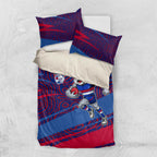 Western Bulldogs Australian Football Bedding Set Tough Bulldog Mascot Art With Indigenous Pattern Art
