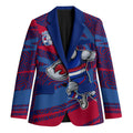 Western Bulldogs Australian Football Blazer Tough Bulldog Mascot Art With Indigenous Pattern Art