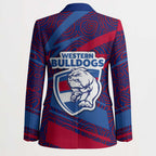 Western Bulldogs Australian Football Blazer Tough Bulldog Mascot Art With Indigenous Pattern Art