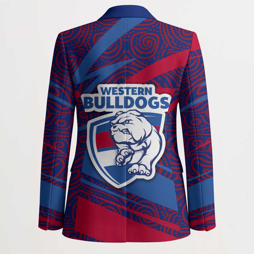 Western Bulldogs Australian Football Blazer Tough Bulldog Mascot Art With Indigenous Pattern Art