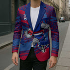 Western Bulldogs Australian Football Blazer Tough Bulldog Mascot Art With Indigenous Pattern Art