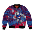Western Bulldogs Australian Football Bomber Jacket Tough Bulldog Mascot Art With Indigenous Pattern Art