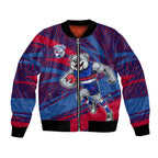 Western Bulldogs Australian Football Bomber Jacket Tough Bulldog Mascot Art With Indigenous Pattern Art