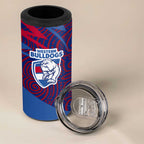 Western Bulldogs Australian Football 4 in 1 Can Cooler Tumbler Tough Bulldog Mascot Art With Indigenous Pattern Art