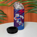 Western Bulldogs Australian Football 4 in 1 Can Cooler Tumbler Tough Bulldog Mascot Art With Indigenous Pattern Art